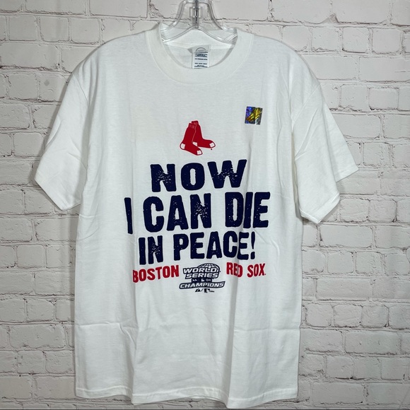 Delta Other - Boston Red Sox 2004 World Series Now I Can Die In Peace T-Shirt Medium White